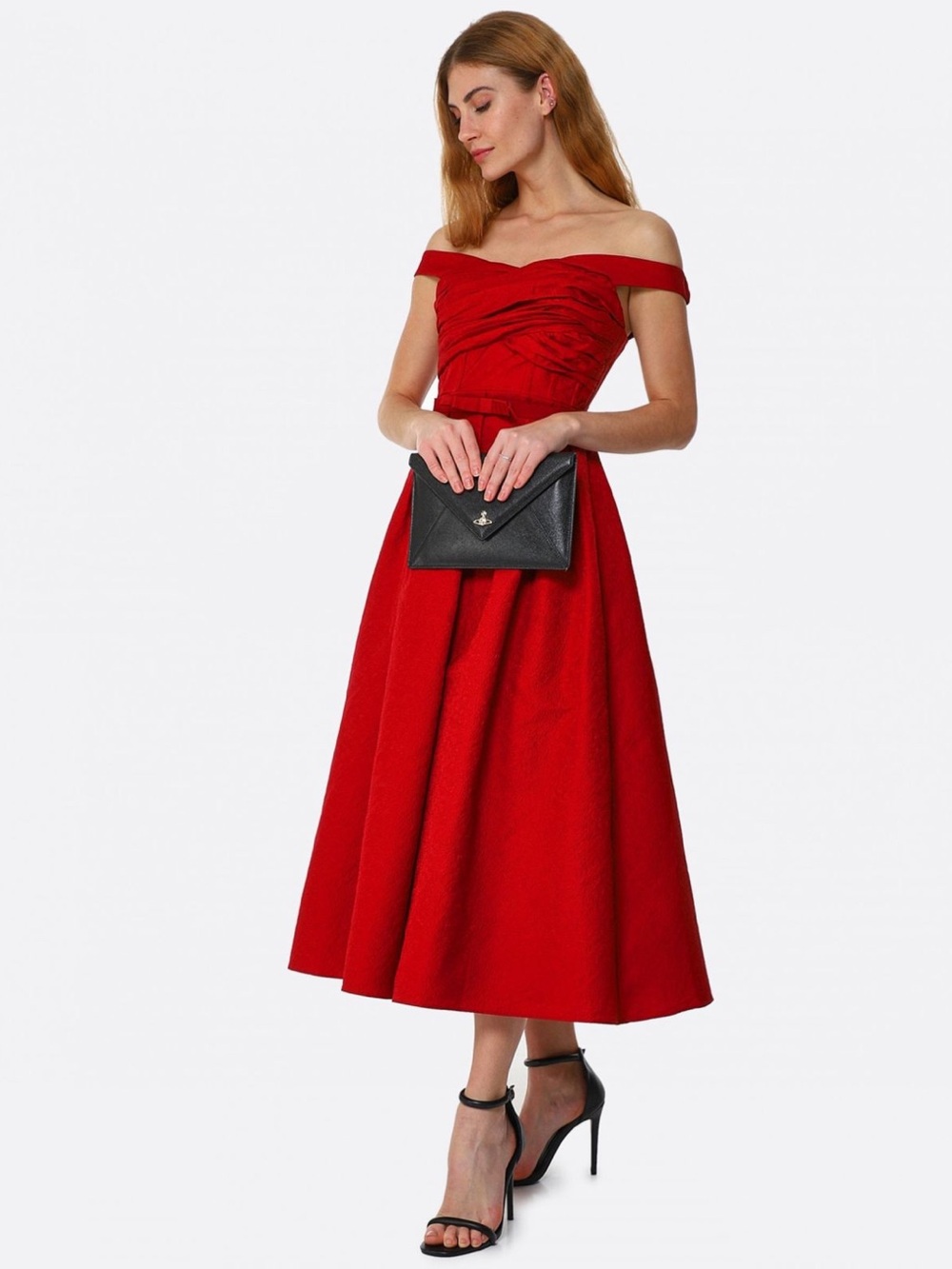 Brand new self portrait Off-Shoulder Red Midi Dress